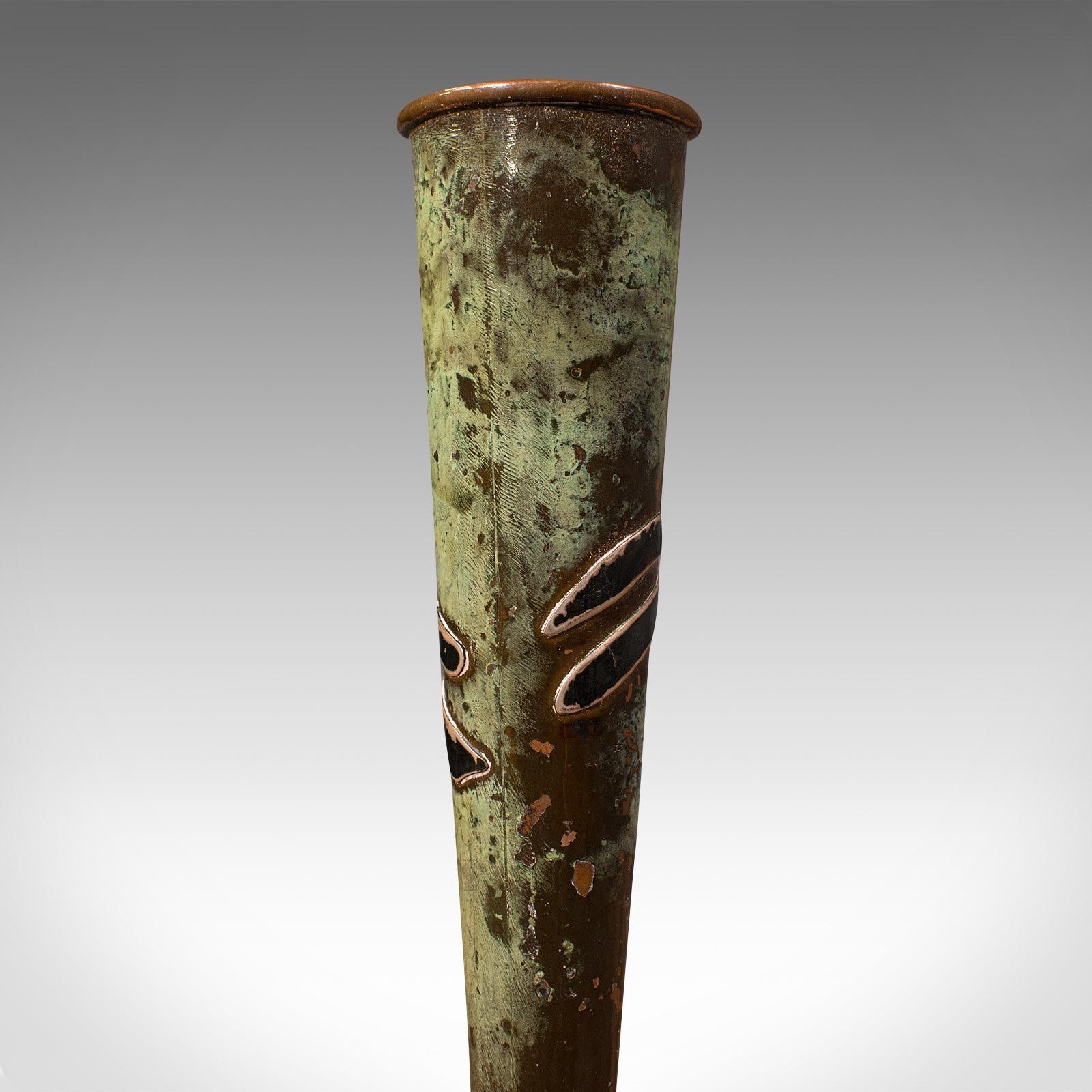 Pair of Antique Flute Vases, French, Copper, Posy, Art Nouveau Taste, Circa 1920 6