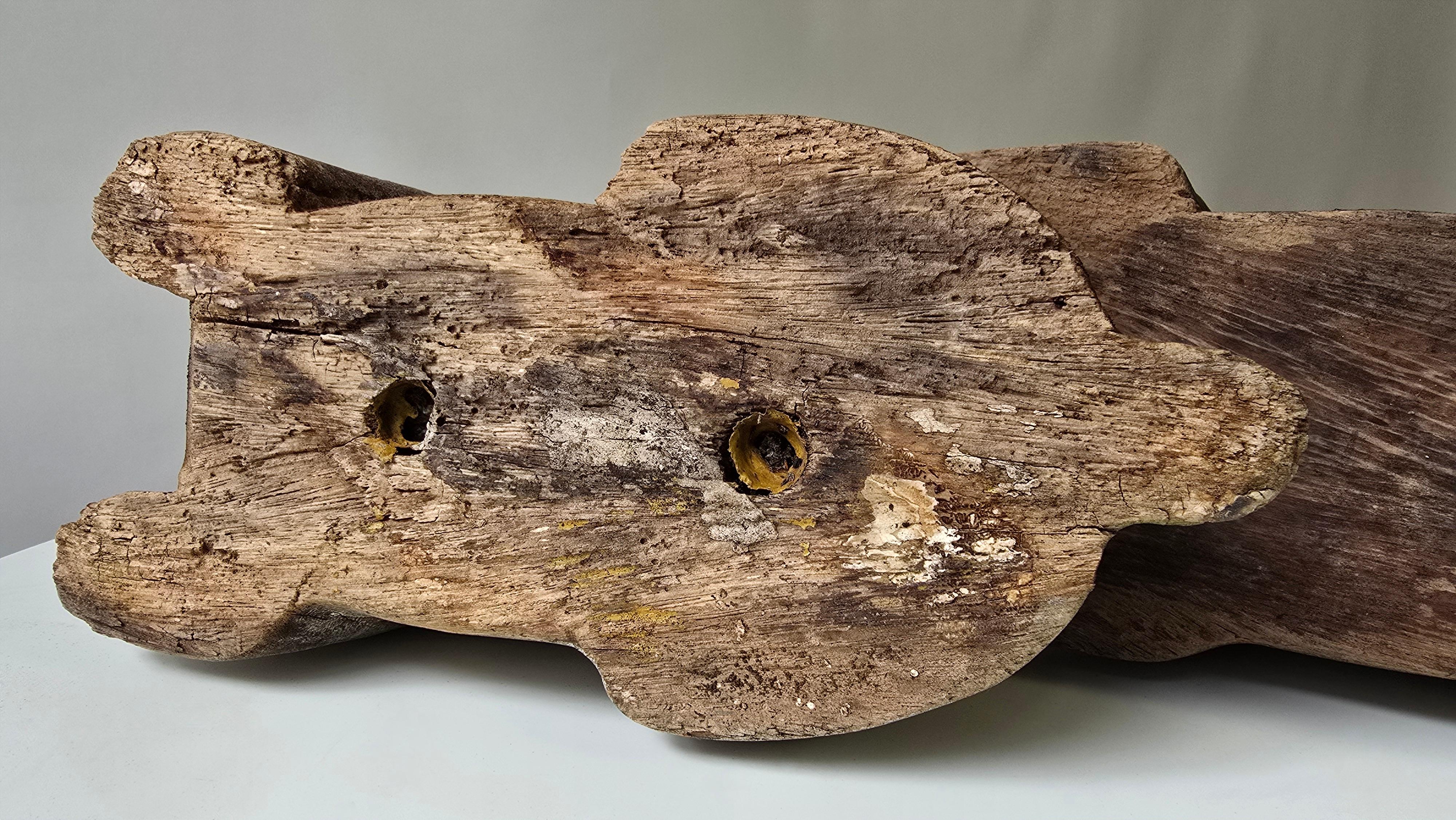 Pair of Antique Folk Art Carved Wooden Maltese Dog Sculptures For Sale 3