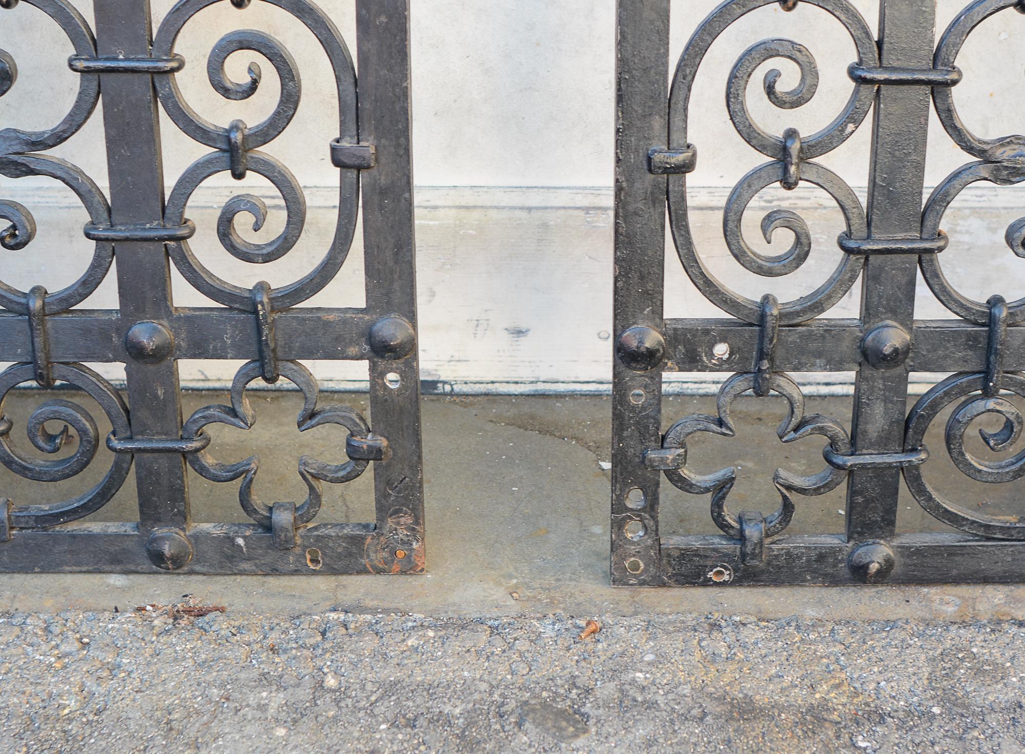 20th Century Pair of Antique Forged Iron Gates