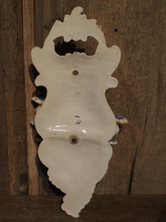 Pareja de apliques antiguos de loza Fourmaintraux de Desvres, Francia