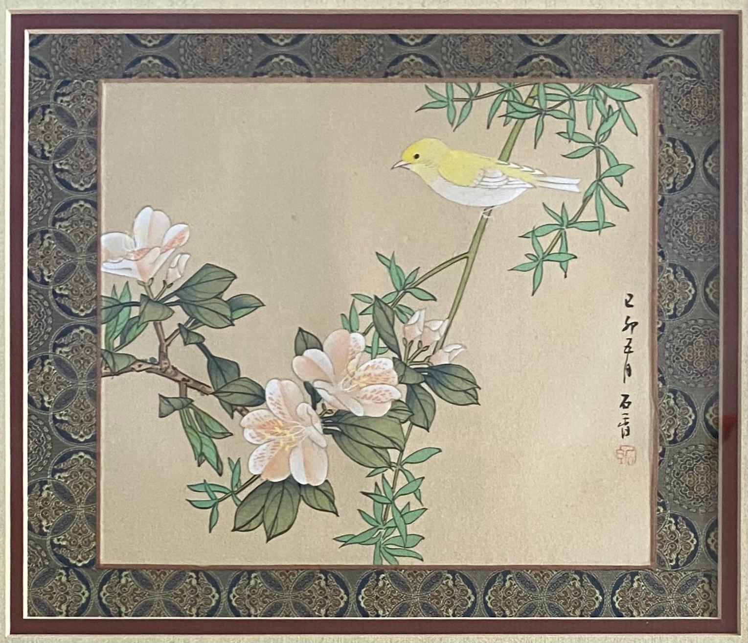 Elegant and very decorative Chinese export paintings. 
Very good condition in natural bamboo frames. 

The subject of these paintings are referred to as 