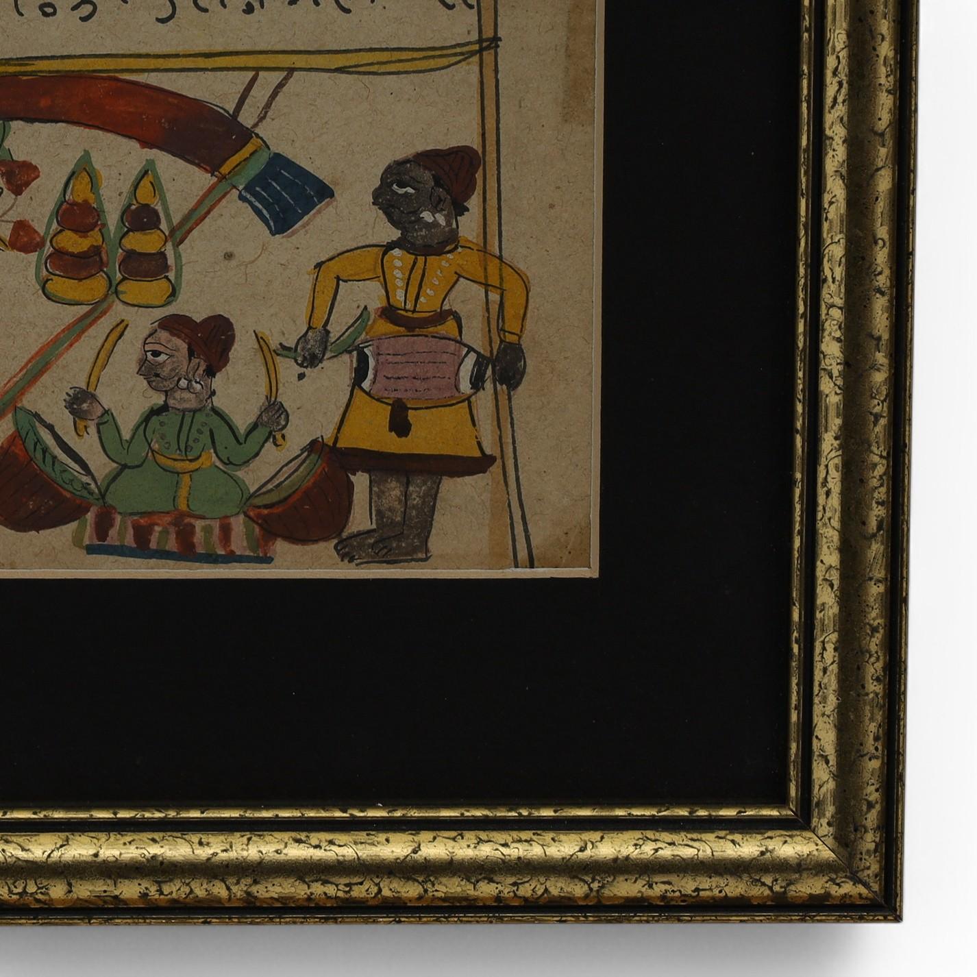 18th Century Pair of Antique Framed Indo Persian Illustrated Manuscripts For Sale