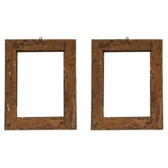 Coppia di cornici antiche in radica di radica bionda