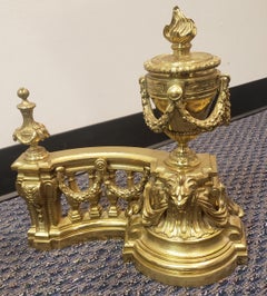 Pair of Antique French 18th Century Gilt Bronze Firedogs/Chenets