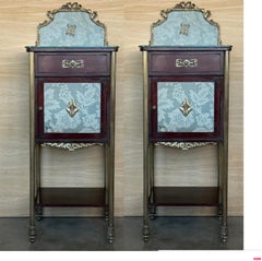 Pair of Antique French 19th Hight Night Stands or Bedside Mahogany tables