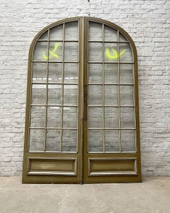 Pair of Antique French Arched Double Doors with Glazing, Early 20th Century