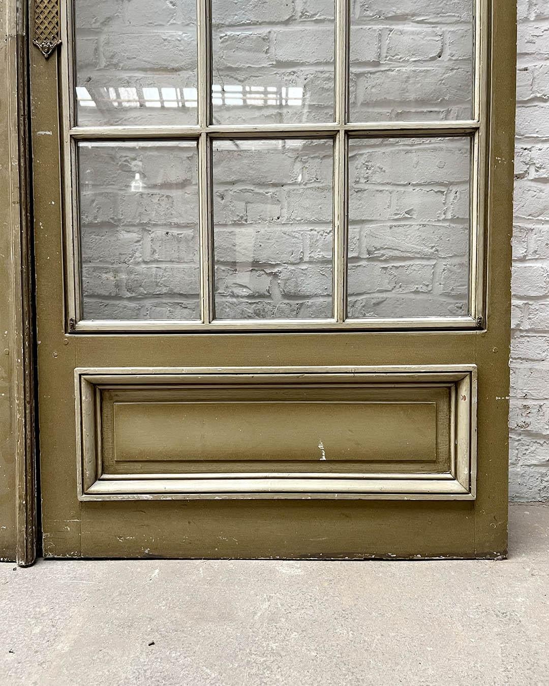 Glass Pair of Antique French Arched Double Doors with Glazing, Early 20th Century For Sale