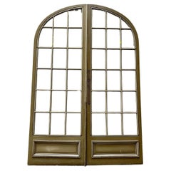 Pair of Antique French Arched Double Doors with Glazing, Early 20th Century