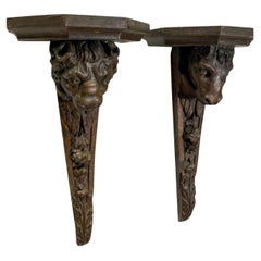 Pair of Antique French Architectural Corbels with Provenance
