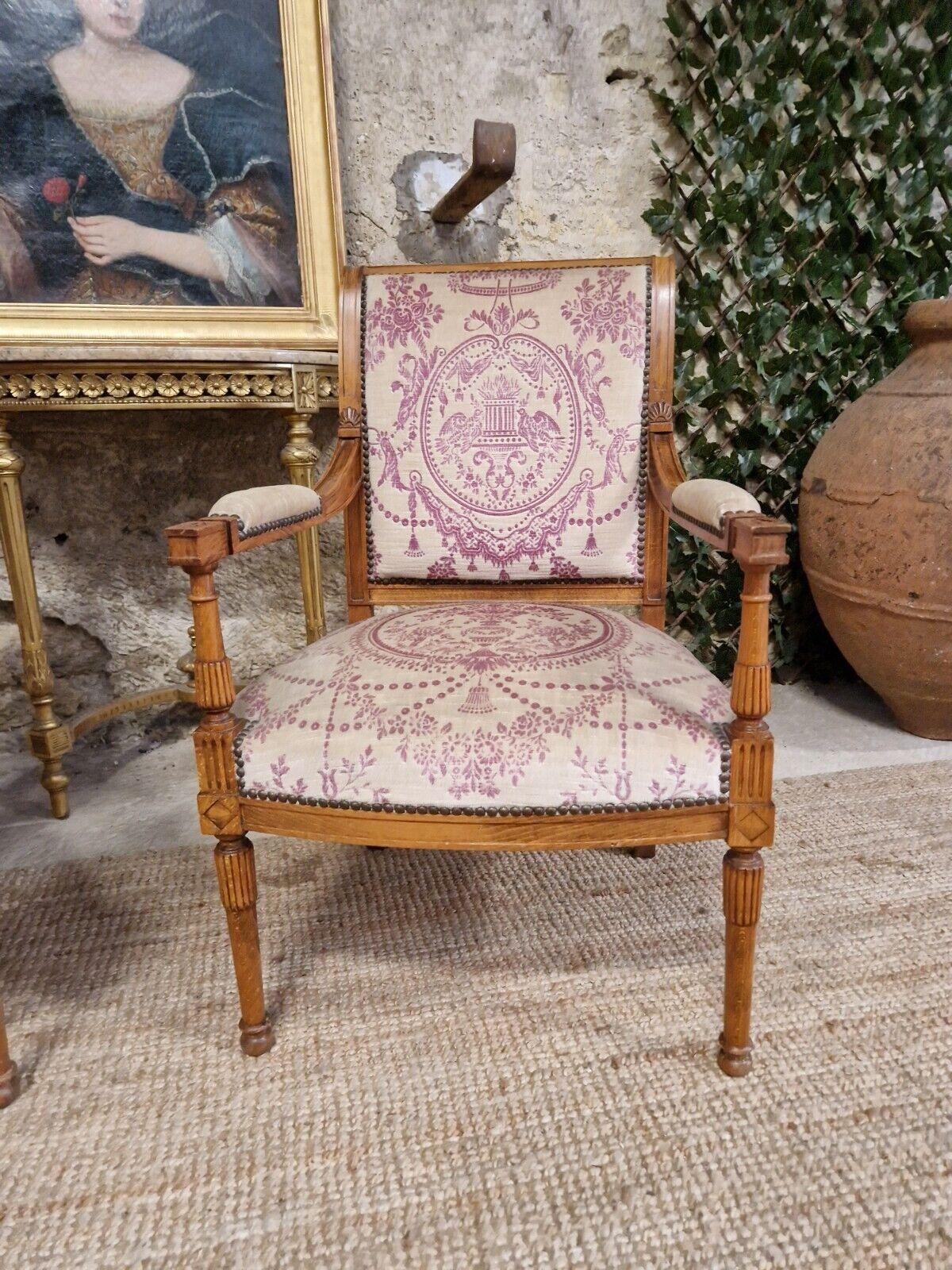 Pair of Antique French Armchairs Directoire Style For Sale 1