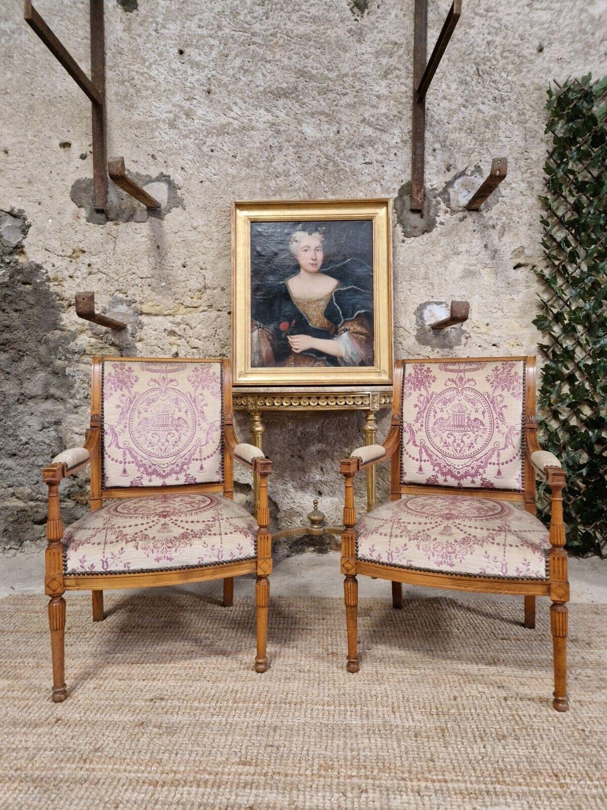 Pair of Antique French Armchairs Directoire Style For Sale 2