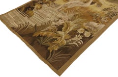 Pair of Antique French Aubusson Flemish Tapestries with Verdure Landscape Scene