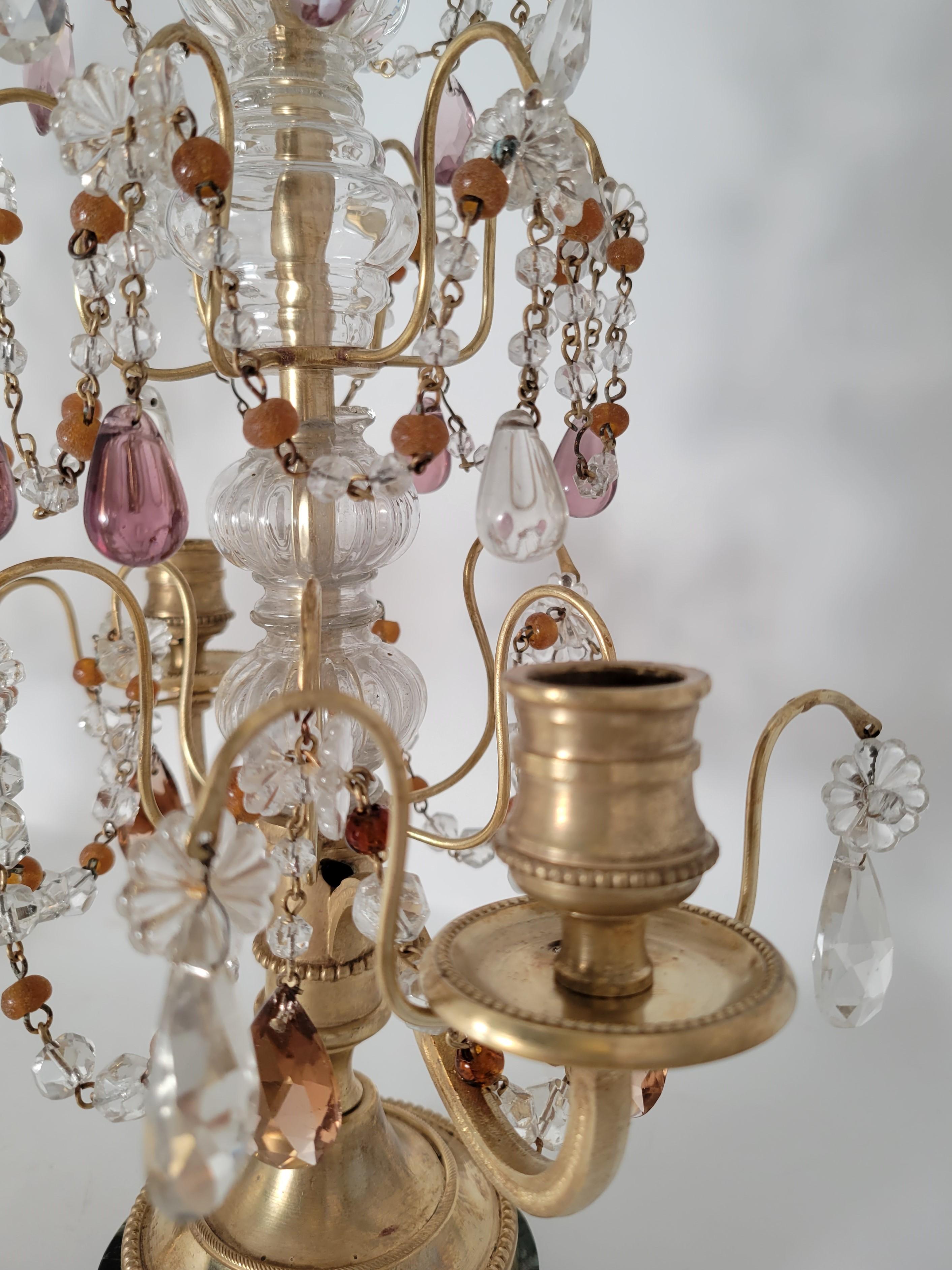 antique candelabra with crystals