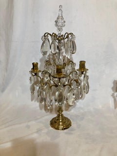Paire de girandoles anciennes en cristal de Baccarat:: circa 1880
