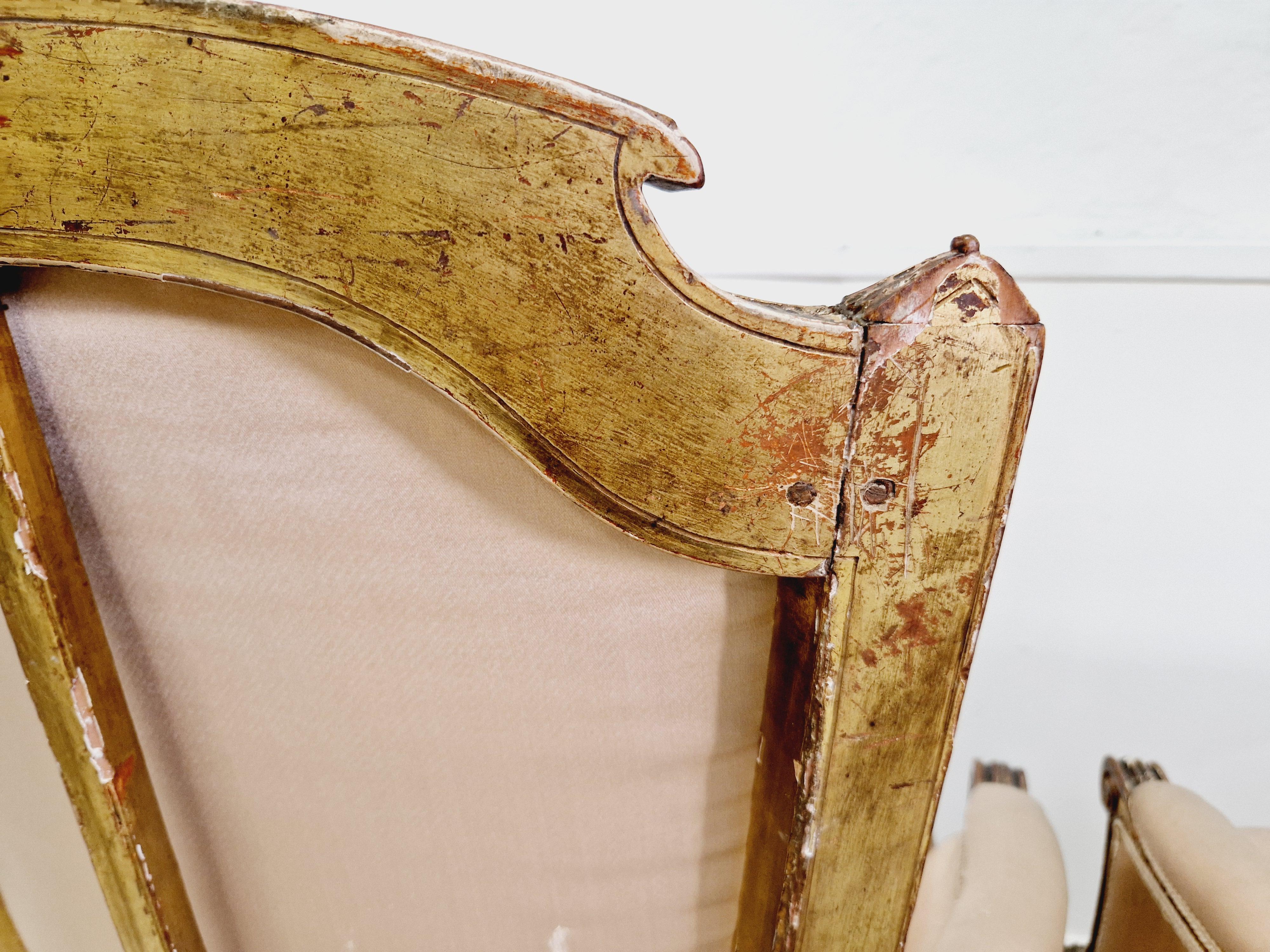 Pair of Antique French Bergère Armchairs 1780 For Sale 5