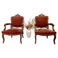 Pair of Antique French Bergere Chairs