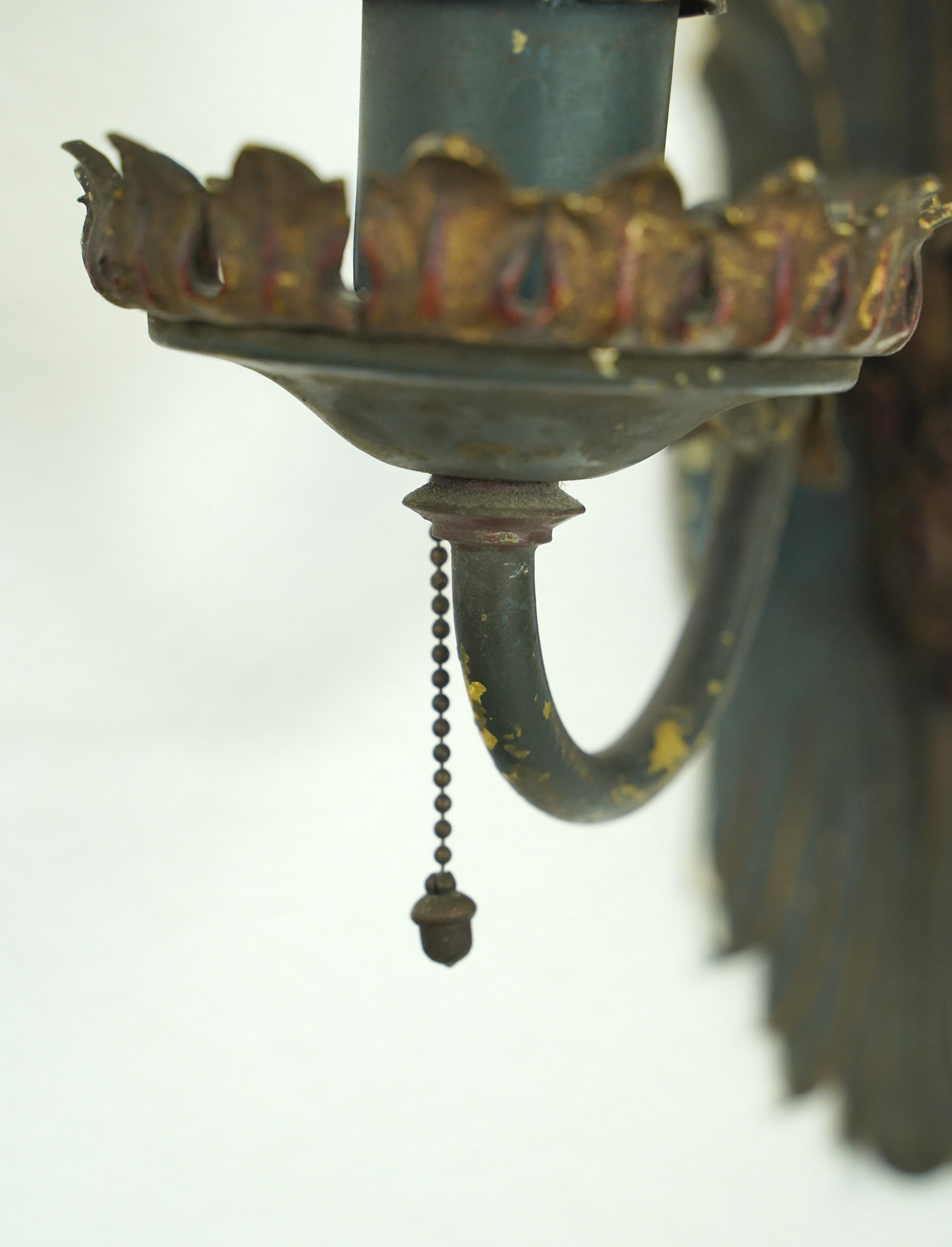 Pair of Antique French Brass 2 Arm Wall Sconces For Sale 5