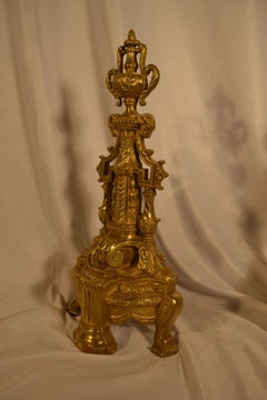Pair of Antique French Bronze Andirons, circa 1880