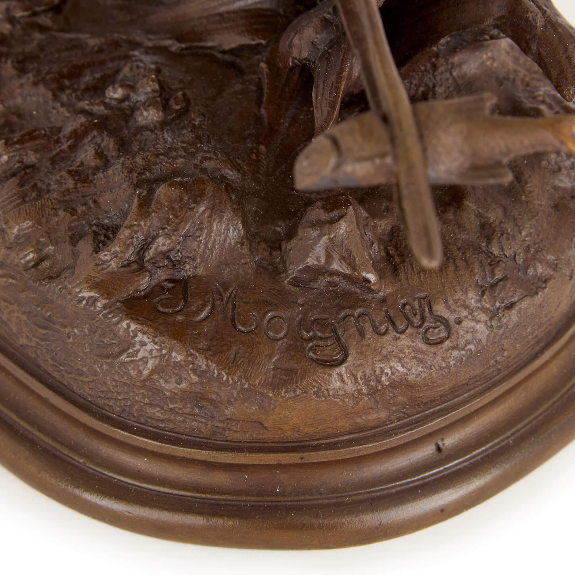 Pareja de esculturas de pájaros de bronce Antique French de Jules Moigniez en venta 1