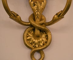 Pair of Antique French Bronze Neoclassical Sconces