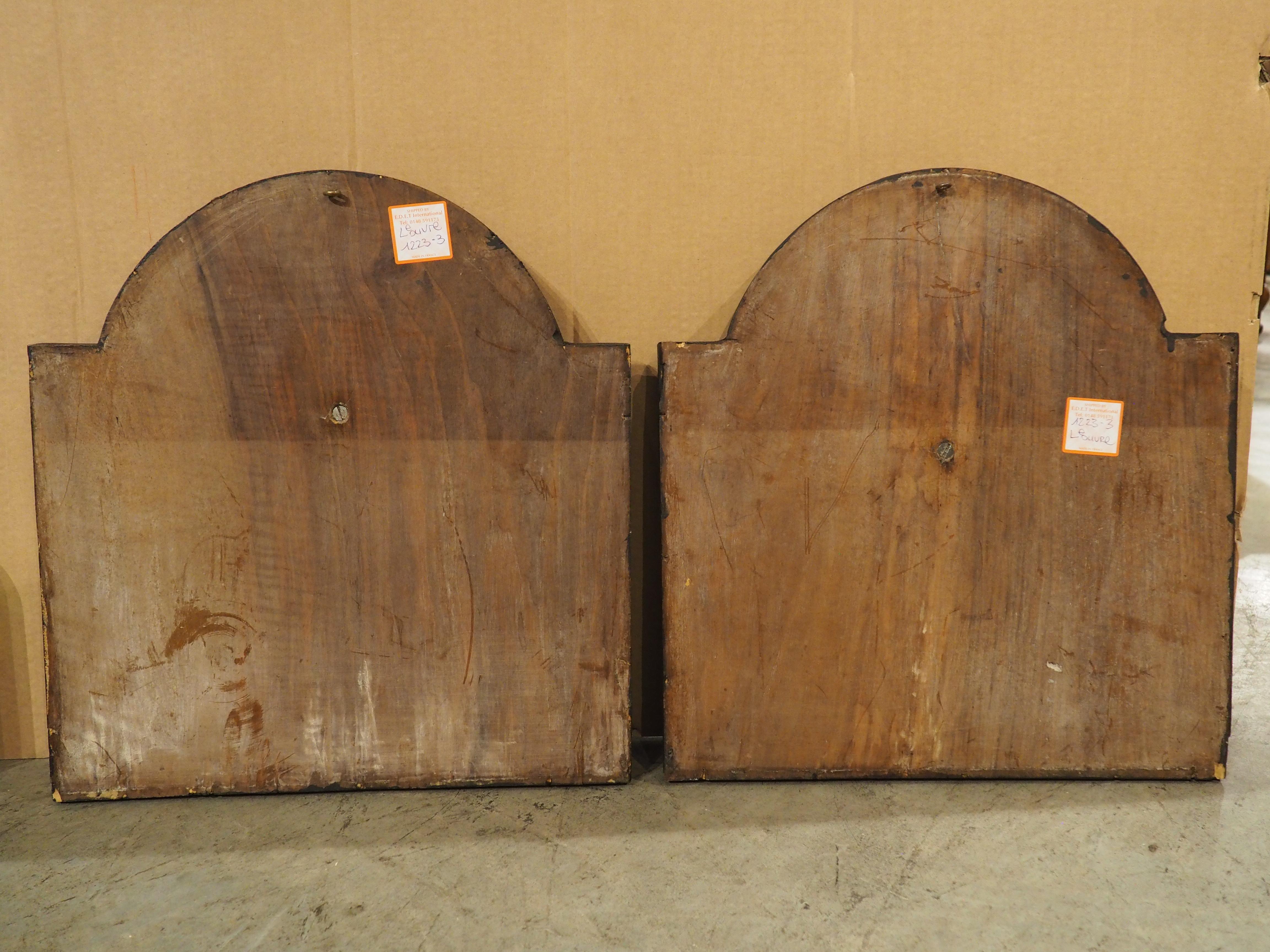 Pair of Antique French Burlwood Hunt Plaques, Early 1900s In Good Condition For Sale In Dallas, TX
