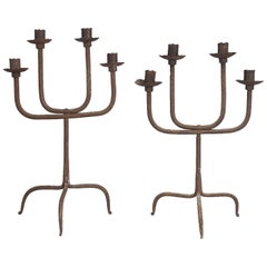 Pair of Antique French Candlesticks, from the Castle of Loyat in Brittany 