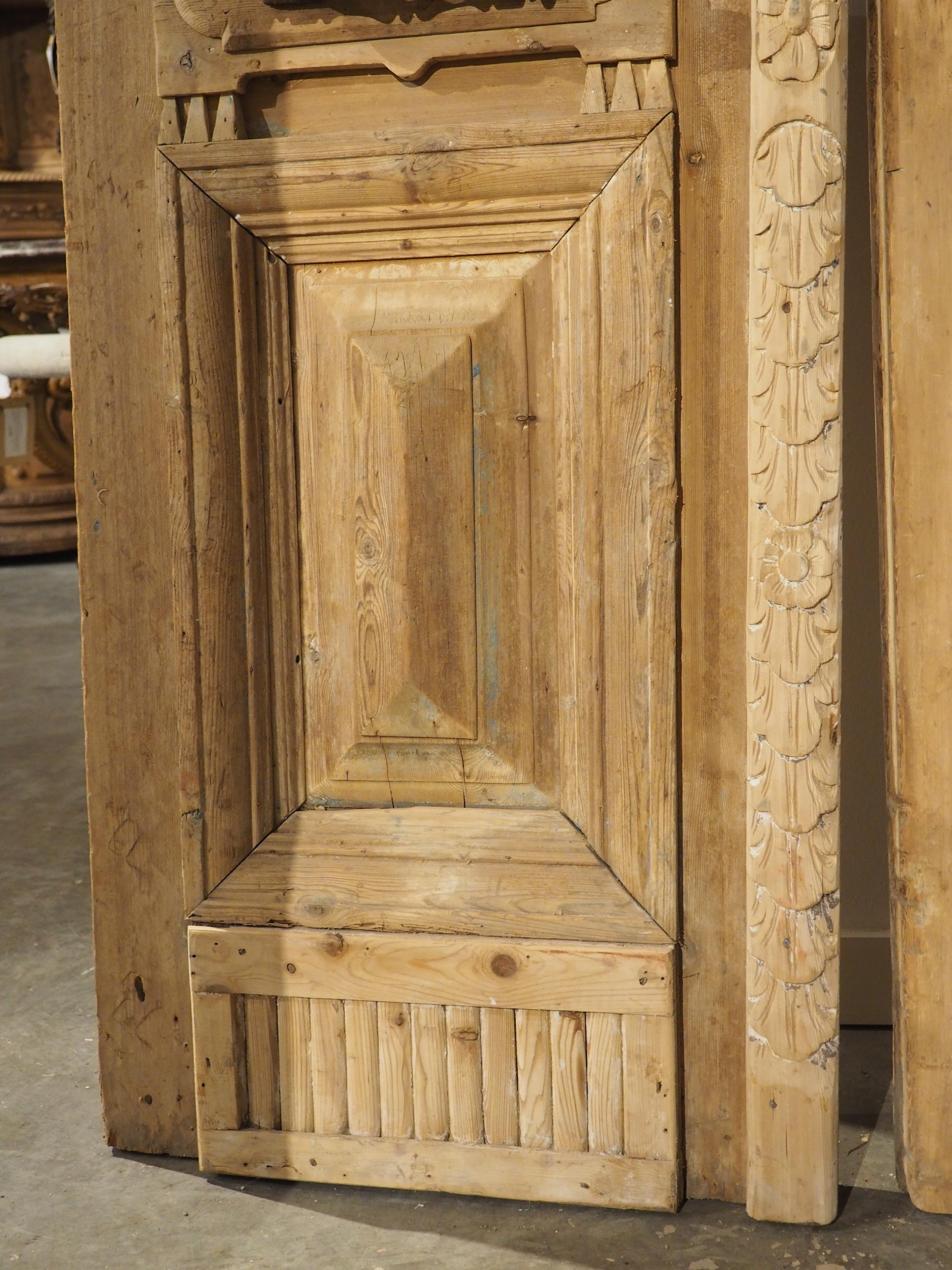 Pair of Antique French Carved Wood and Iron Doors, Circa 1880 In Good Condition For Sale In Dallas, TX