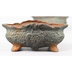 Pair of Antique French Cast Iron Garden Jardinieres Planters, circa 1900