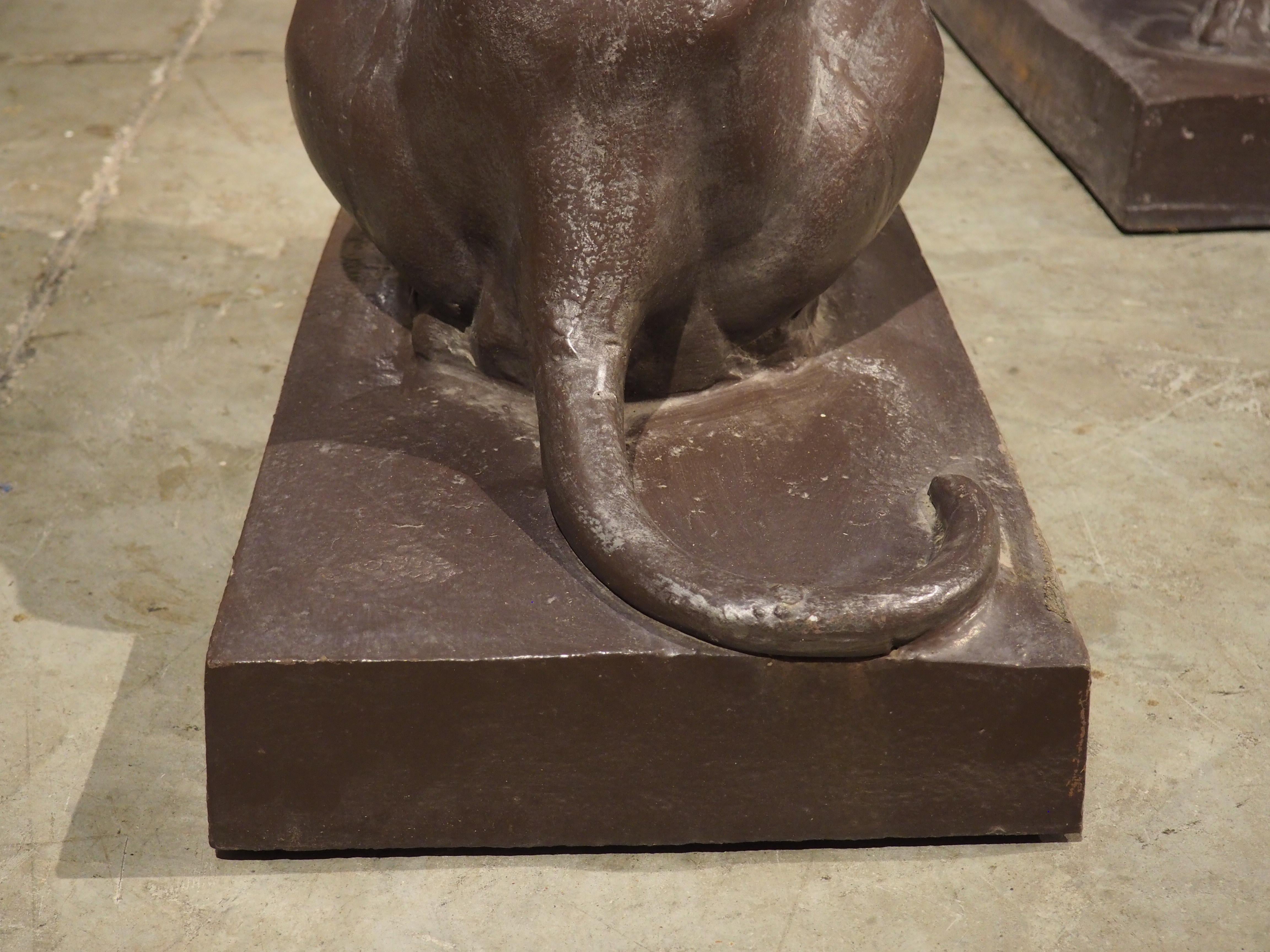 Paar Antique French Cast Iron Jagdhunde nach A. Jacquemart, CIRCA 1900 im Angebot 4