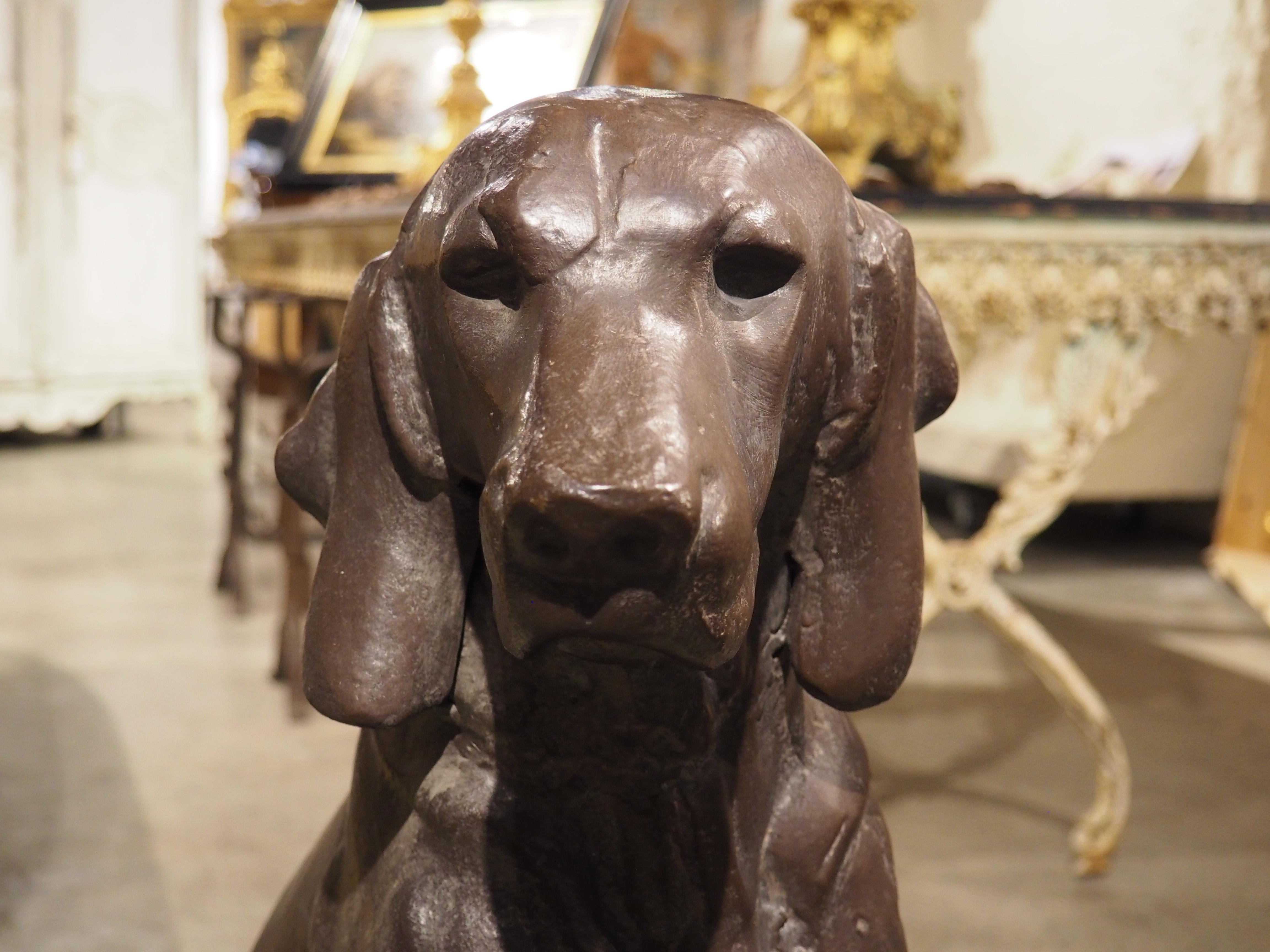 Paar Antique French Cast Iron Jagdhunde nach A. Jacquemart, CIRCA 1900 im Angebot 9