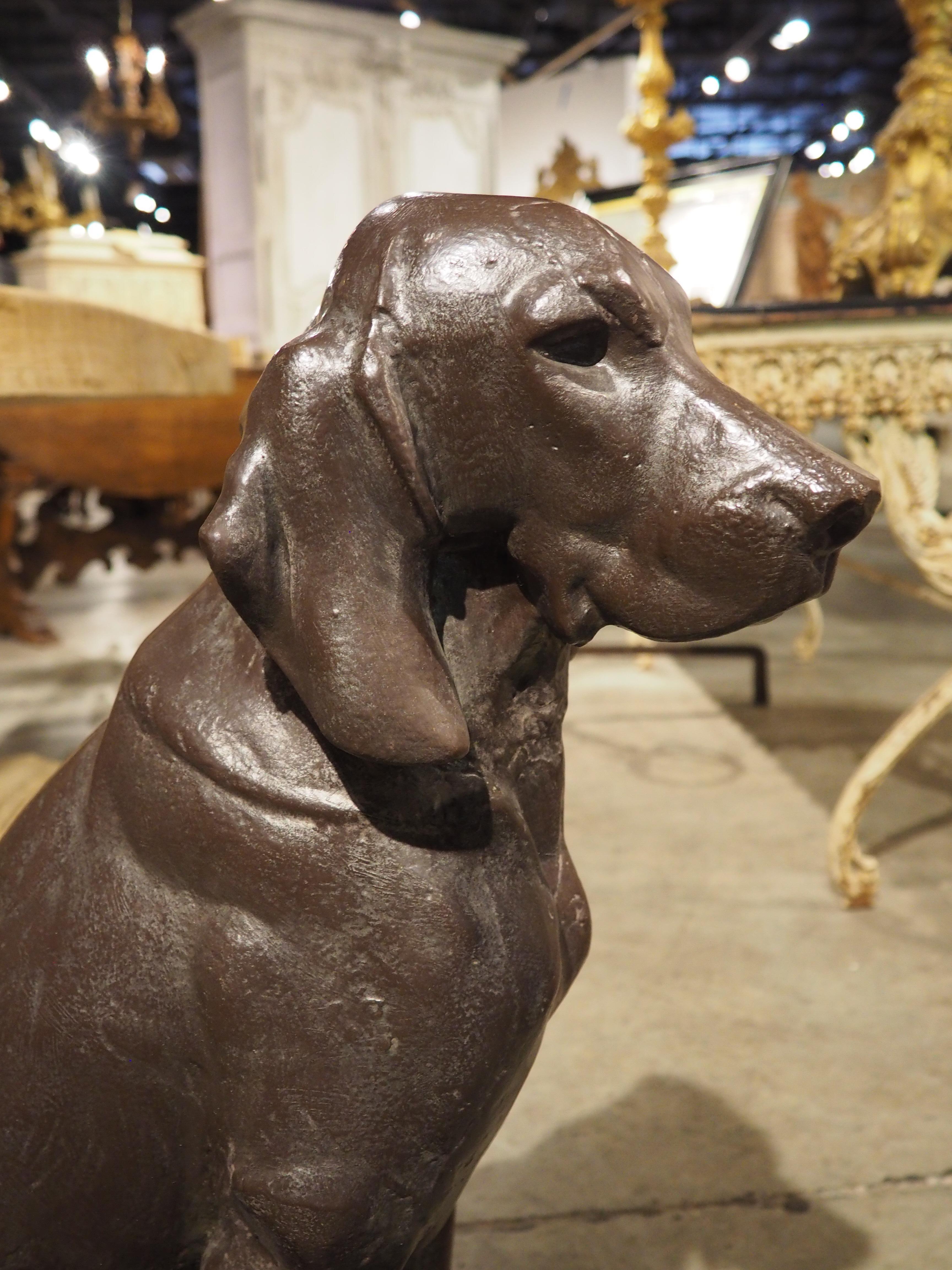 Paar Antique French Cast Iron Jagdhunde nach A. Jacquemart, CIRCA 1900 im Angebot 11