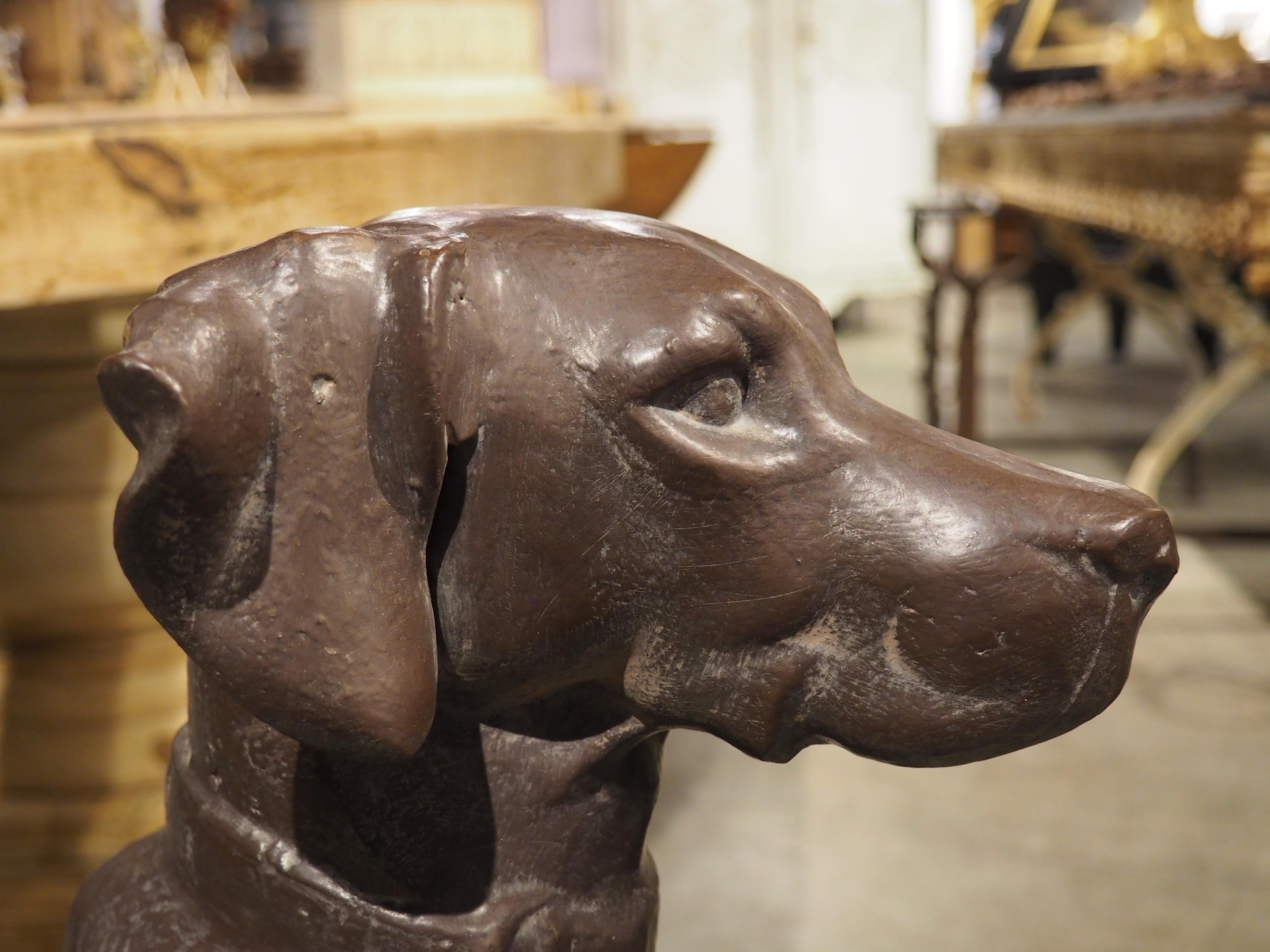 Paar Antique French Cast Iron Jagdhunde nach A. Jacquemart, CIRCA 1900 im Angebot 1