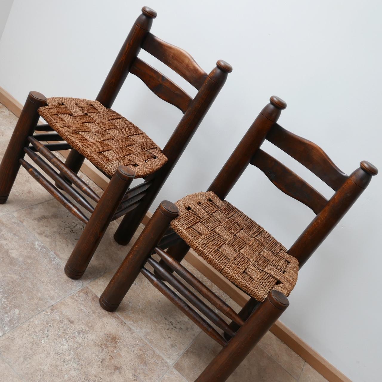 Mid-20th Century Pair of Antique French Charles Dudouyt Occasional Chairs
