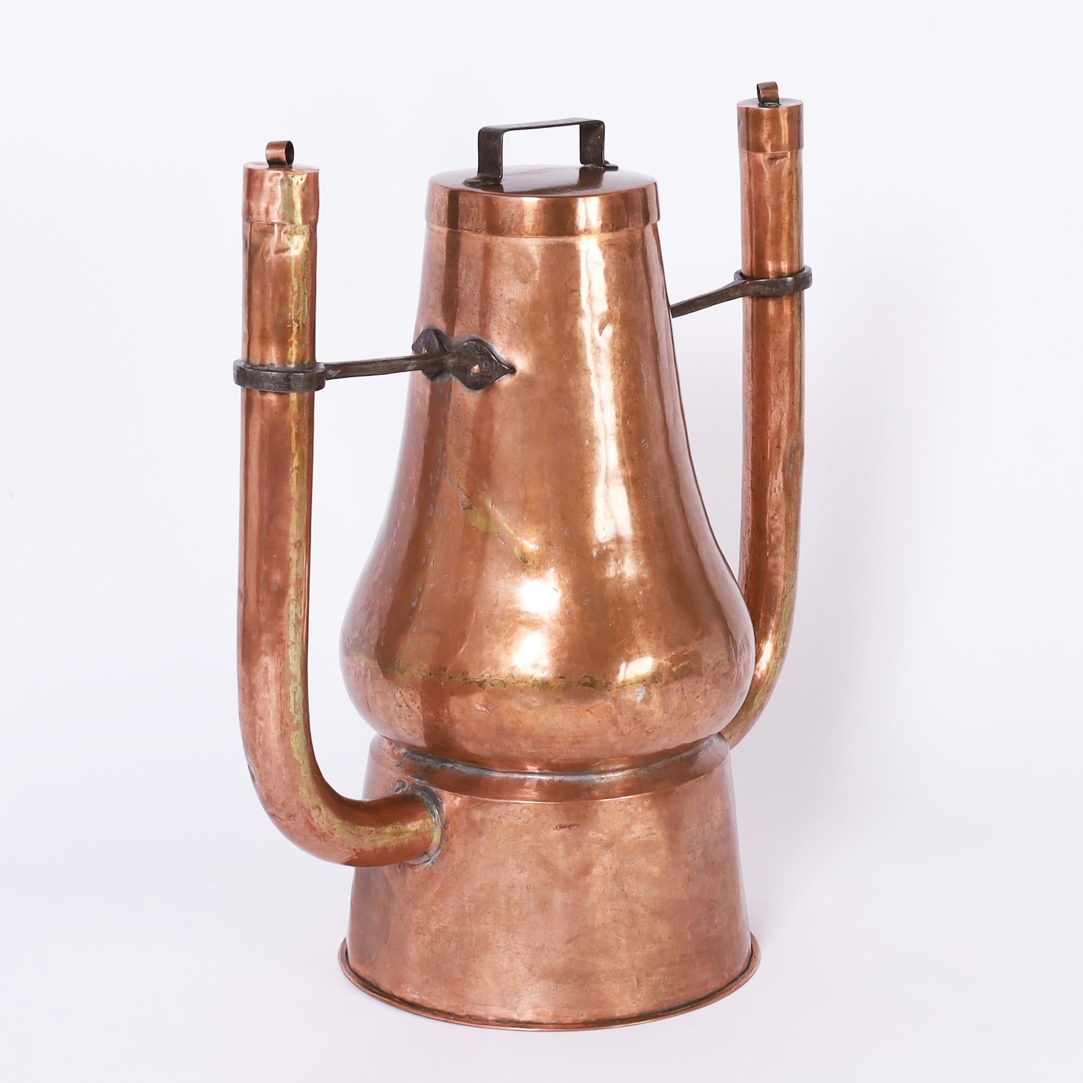Pair of Antique French Copper Bath Warmers In Good Condition For Sale In Palm Beach, FL