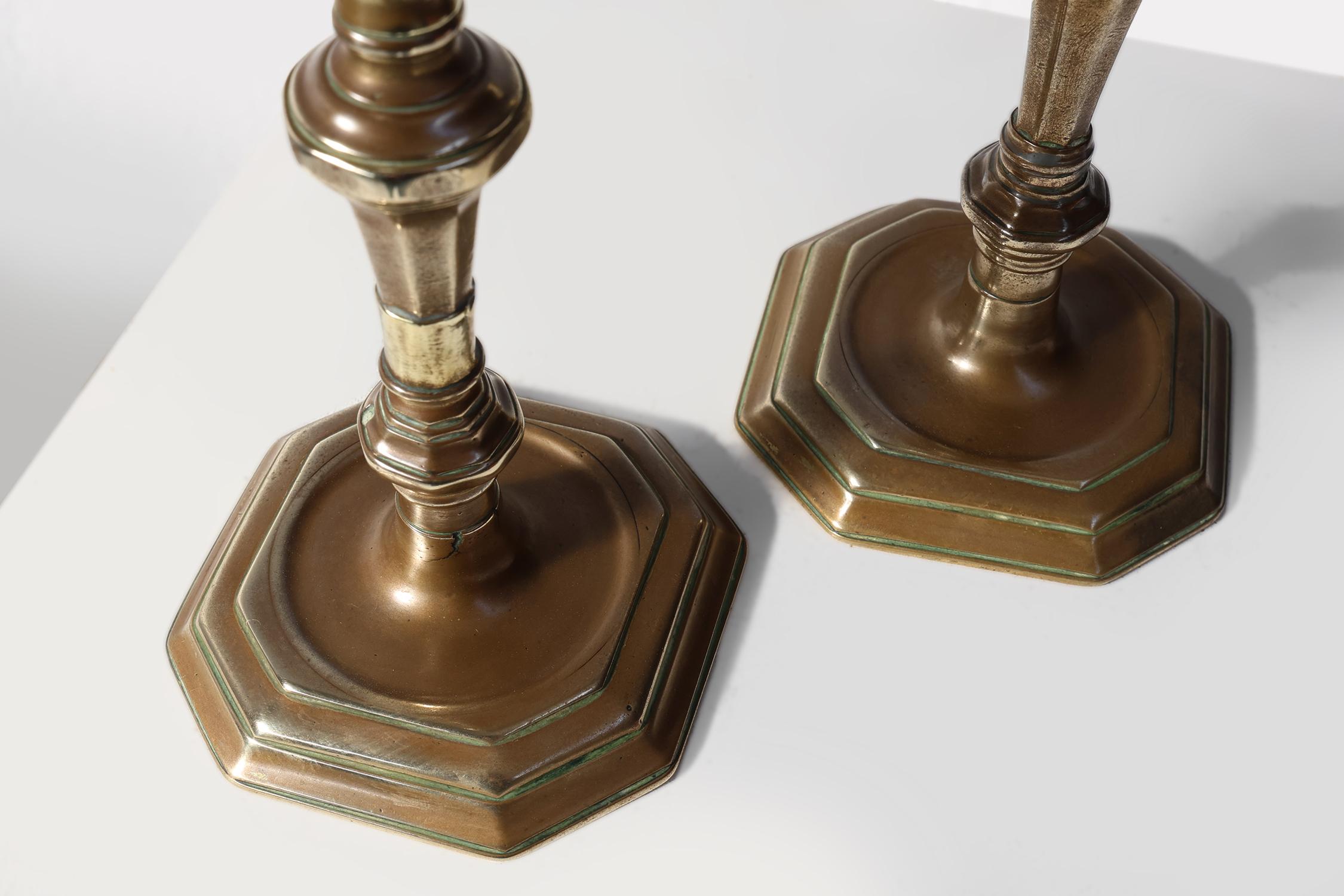 Pareja de candelabros de cobre Antique French, ca. 1800 Cobre en venta