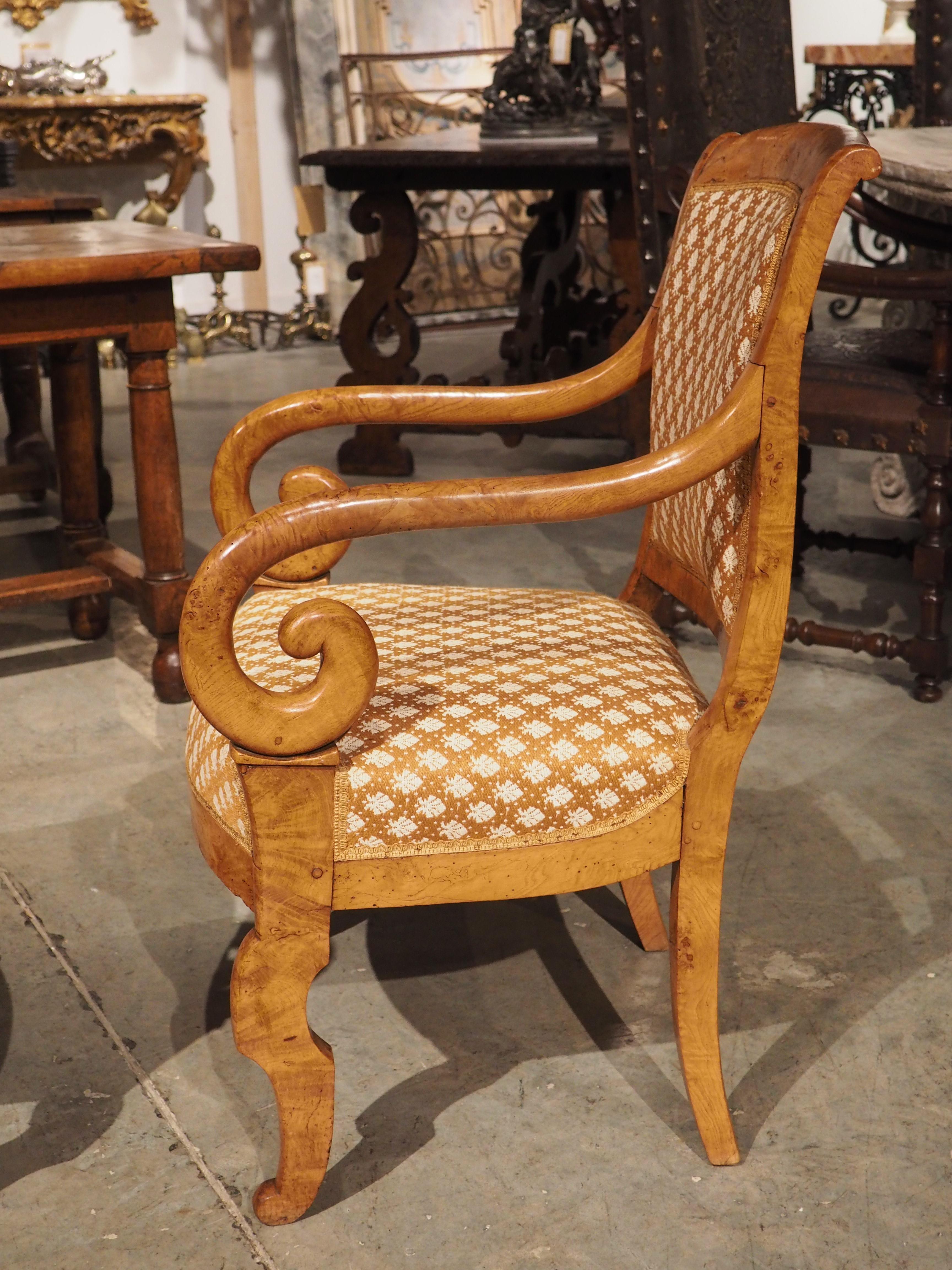 Pair of Antique French Elmwood Louis Philippe Armchairs, Circa 1840 For Sale 2