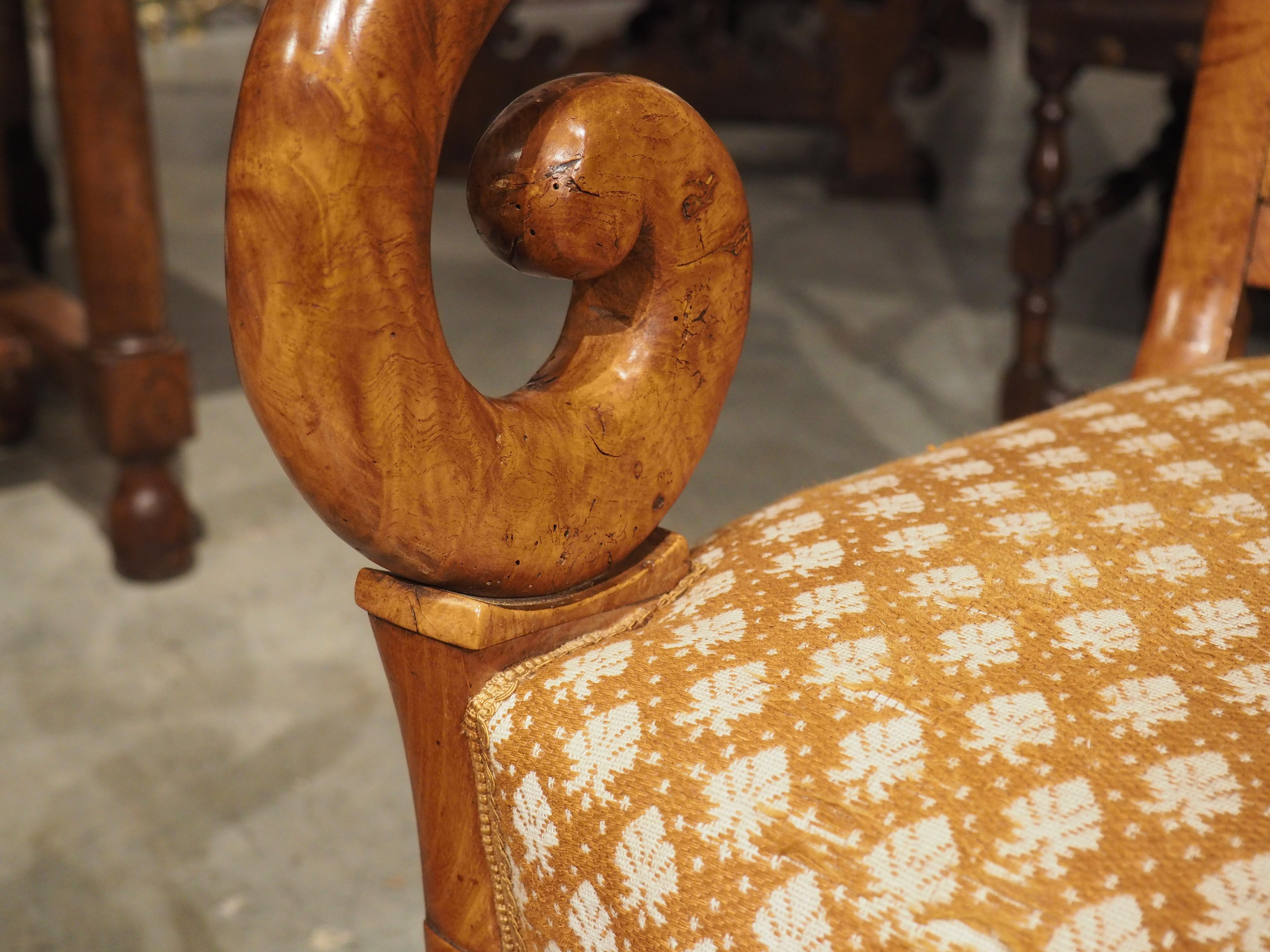 Pair of Antique French Elmwood Louis Philippe Armchairs, Circa 1840 For Sale 3