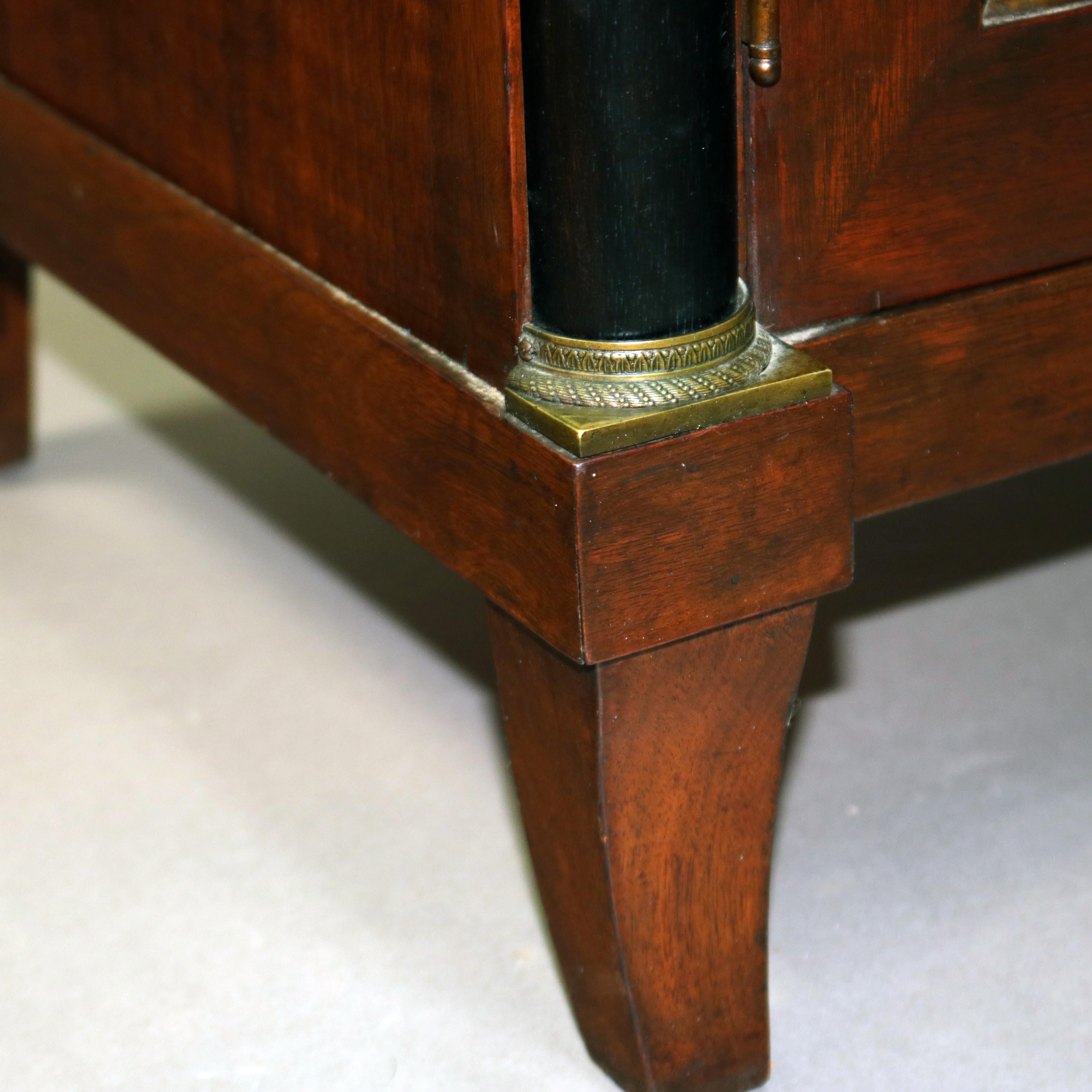 Pair of Antique French Empire Mahogany and Marble Side Tables, circa 1890 10