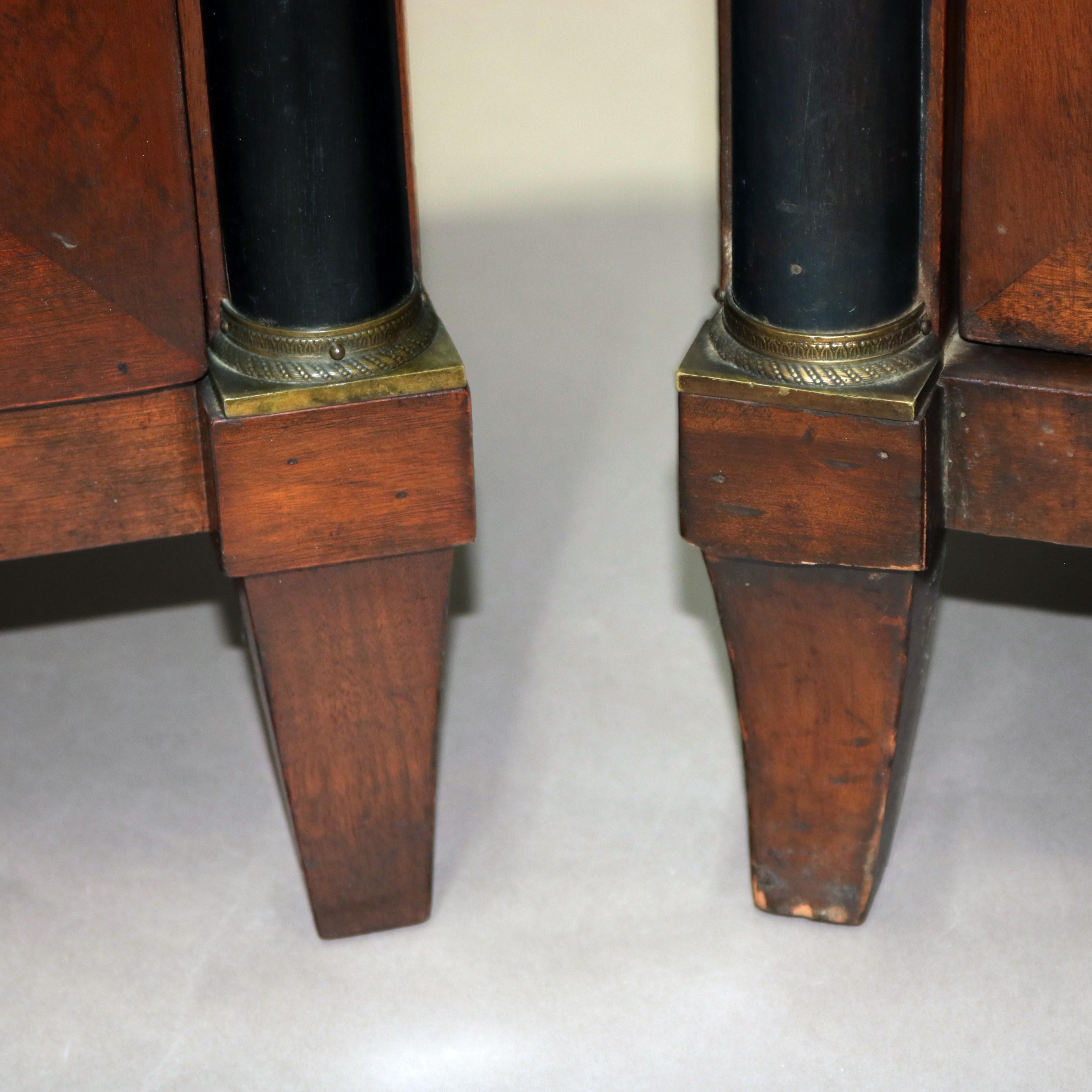 Pair of Antique French Empire Mahogany and Marble Side Tables, circa 1890 11