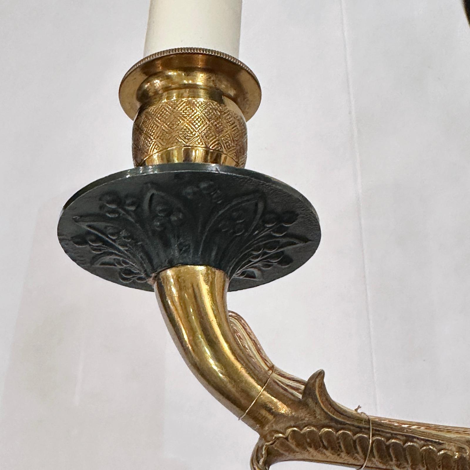 Bronze Paire d'appliques anciennes de style Empire français en vente