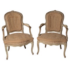 Pair of antique French fauteuils chairs
