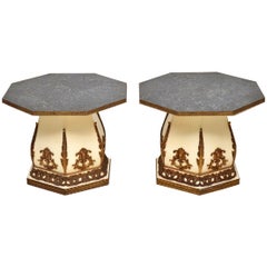 Pair of Antique French Faux Marble Side Tables