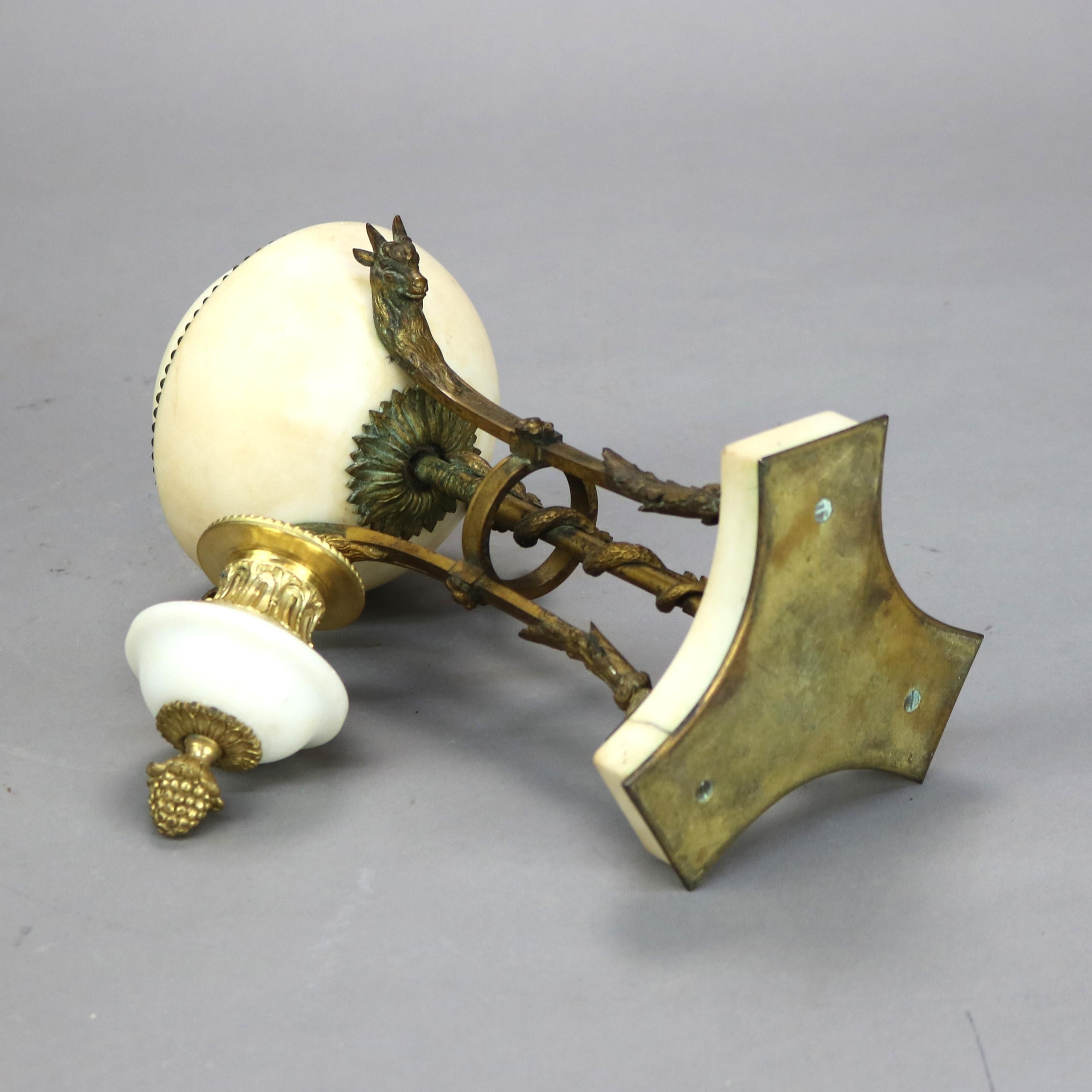 Pair of Antique French Figural Bronze & Marble Cassolettes with Hoof Feet C1880 For Sale 6