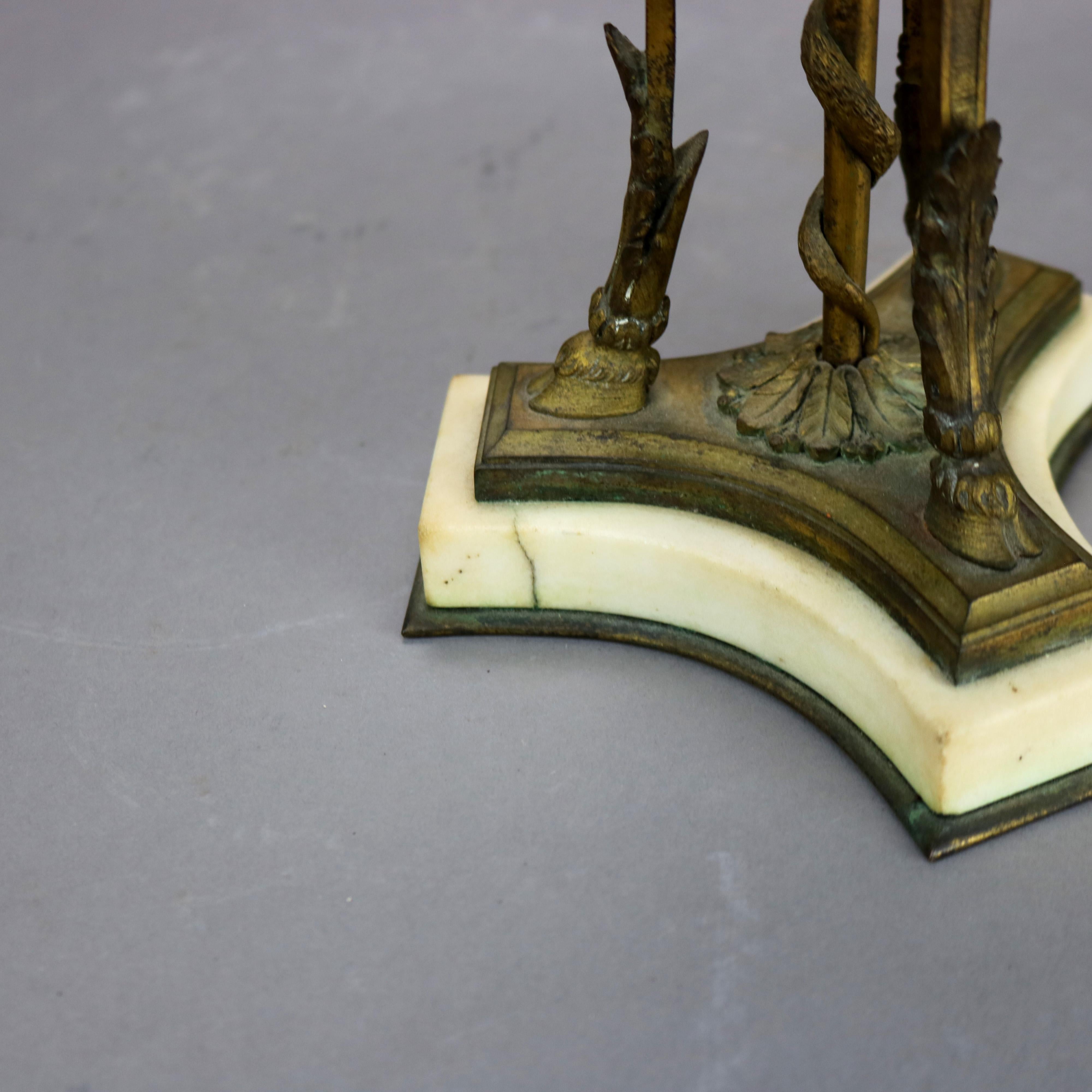 Pair of Antique French Figural Bronze & Marble Cassolettes with Hoof Feet C1880 For Sale 4