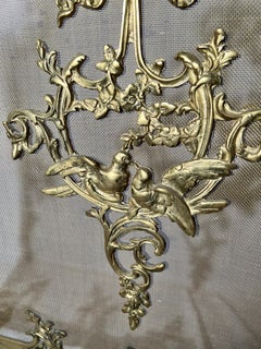 Pair of Antique French Fine Gold Bronze Fire Screens, Circa 1890.