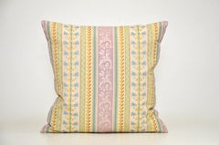 Antique French Floral Pillow Cushions Backed in New Irish Linen