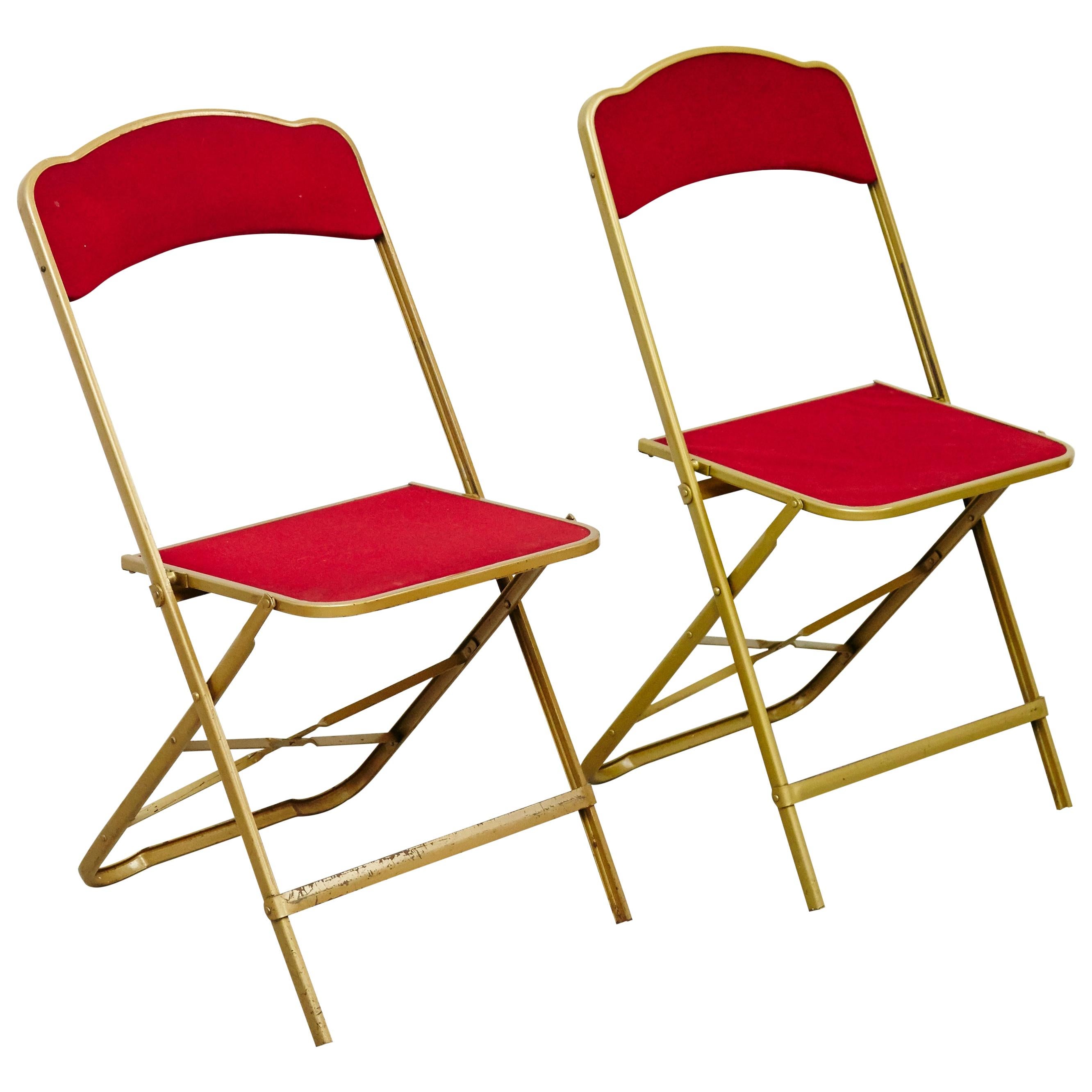 Theater Seats Vintage Original Wood and Steel Folding Seating Chairs