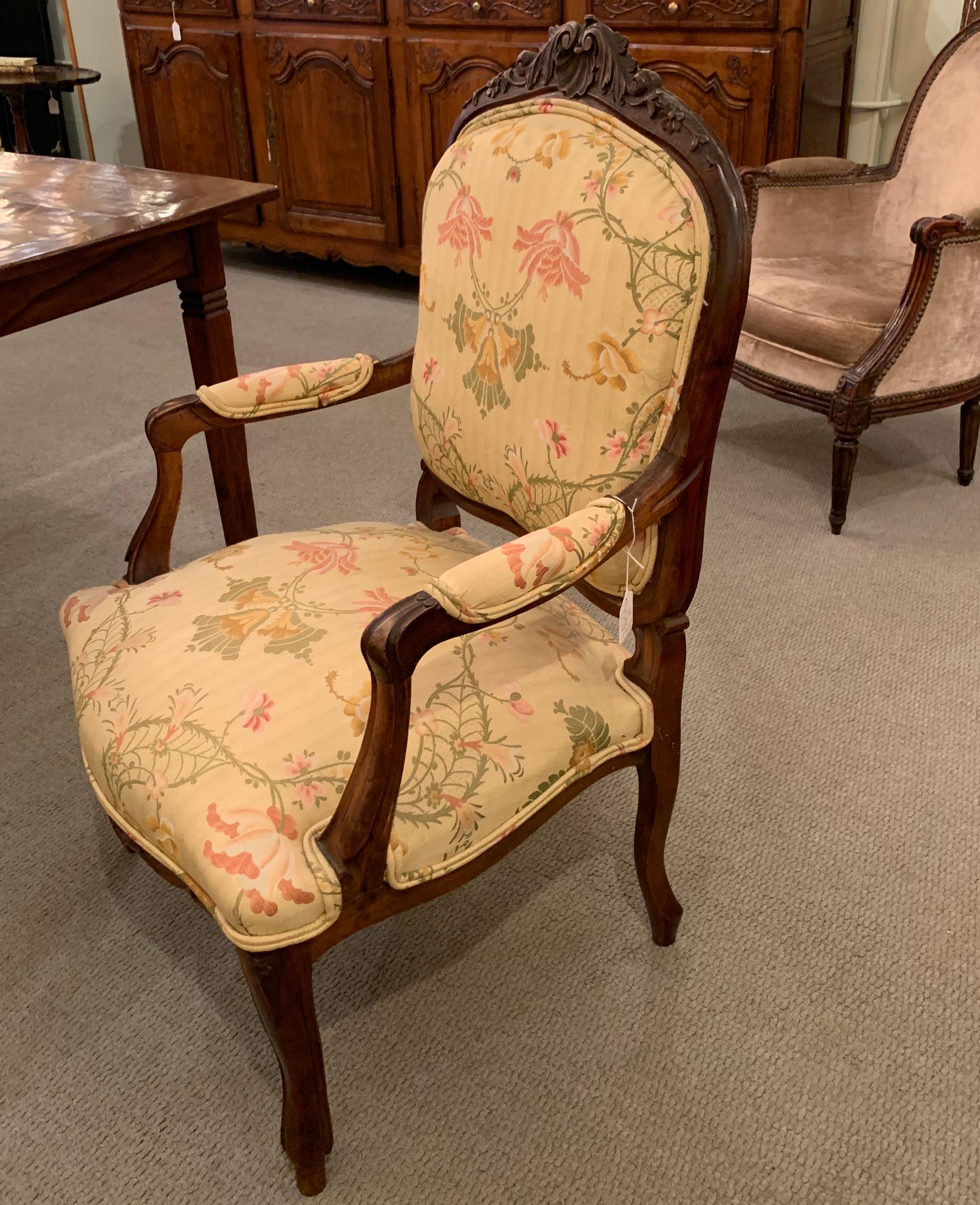 Early 19th Century Pair of Antique French Fruitwood Fauteuils For Sale