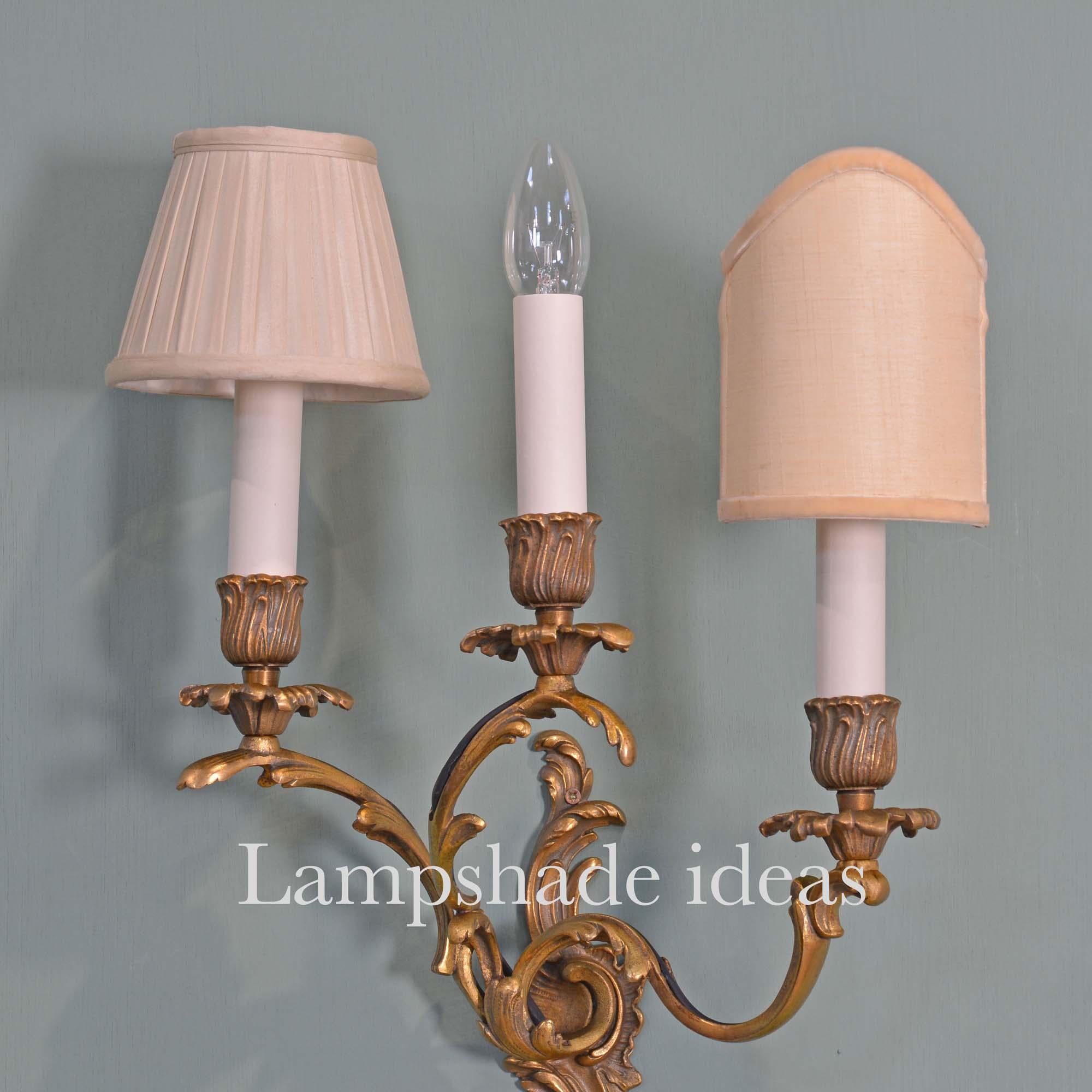 Pair of antique French gilt brass Rococo wall lights For Sale 6