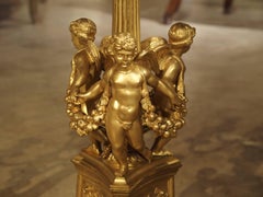 Pair of Antique French Gilt Bronze Candelabras